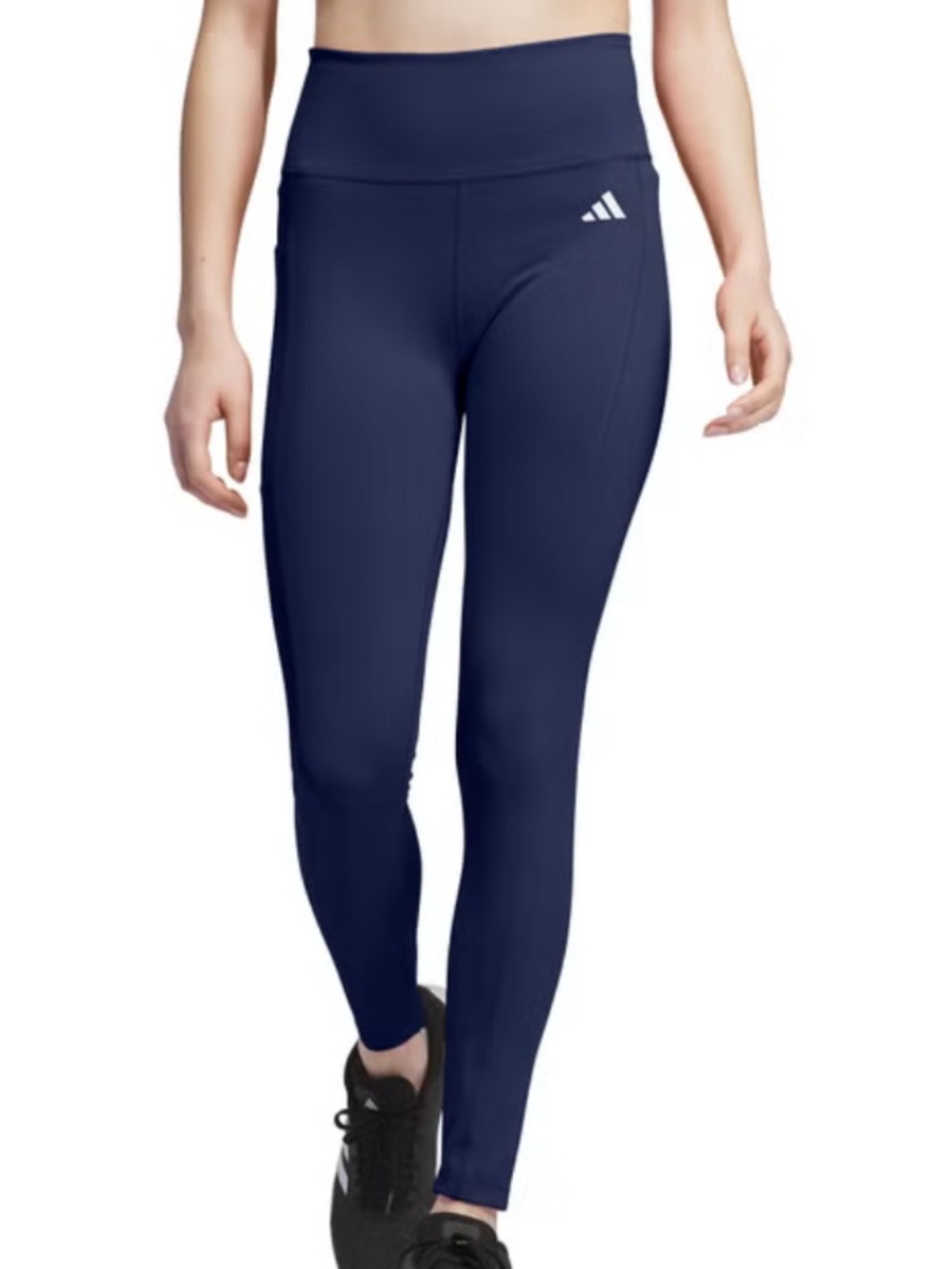 Adidas Womens Dark Blue 7/8 High Rise Athletic Leggings Small
